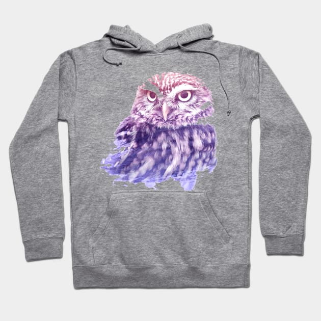 Owl Superimposed Watercolor Hoodie by deificusArt